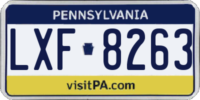 PA license plate LXF8263