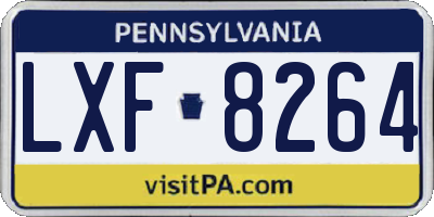 PA license plate LXF8264