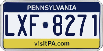 PA license plate LXF8271