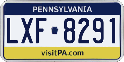 PA license plate LXF8291