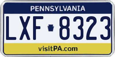 PA license plate LXF8323