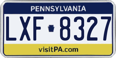 PA license plate LXF8327