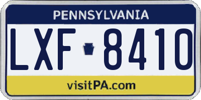 PA license plate LXF8410