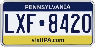PA license plate LXF8420