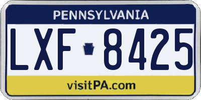 PA license plate LXF8425