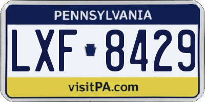 PA license plate LXF8429