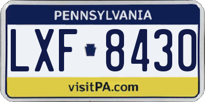 PA license plate LXF8430