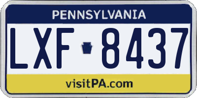 PA license plate LXF8437