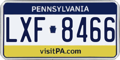 PA license plate LXF8466