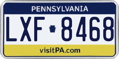 PA license plate LXF8468