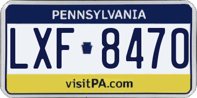 PA license plate LXF8470