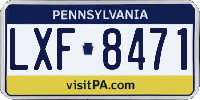 PA license plate LXF8471