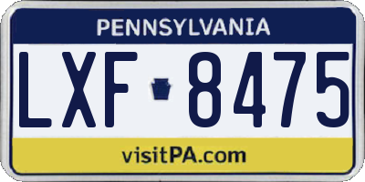 PA license plate LXF8475