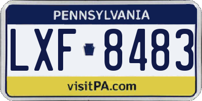 PA license plate LXF8483