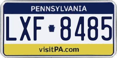 PA license plate LXF8485