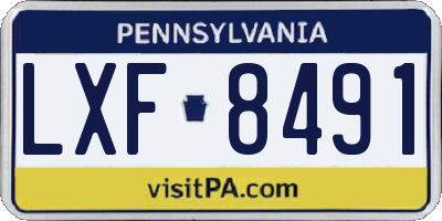 PA license plate LXF8491