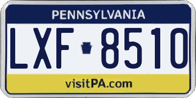 PA license plate LXF8510