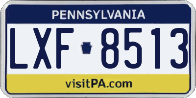 PA license plate LXF8513