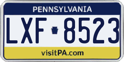 PA license plate LXF8523