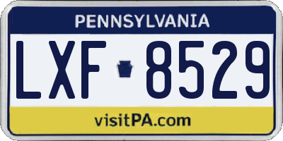 PA license plate LXF8529