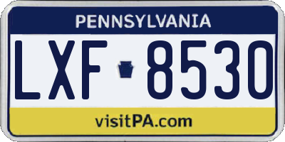 PA license plate LXF8530