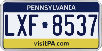 PA license plate LXF8537