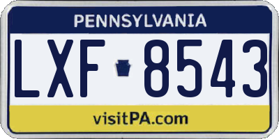 PA license plate LXF8543