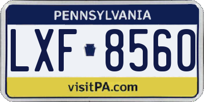 PA license plate LXF8560