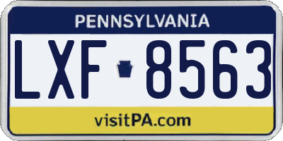 PA license plate LXF8563