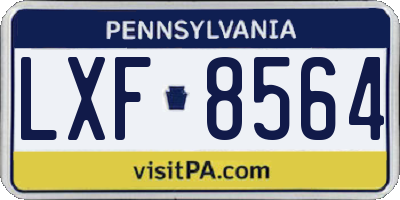 PA license plate LXF8564