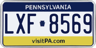 PA license plate LXF8569