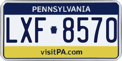 PA license plate LXF8570