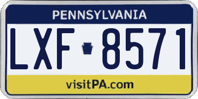 PA license plate LXF8571