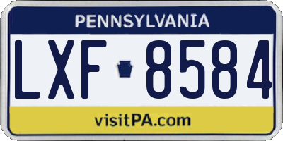 PA license plate LXF8584