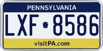 PA license plate LXF8586