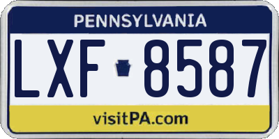 PA license plate LXF8587