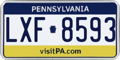 PA license plate LXF8593
