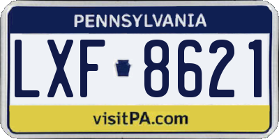 PA license plate LXF8621