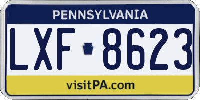 PA license plate LXF8623