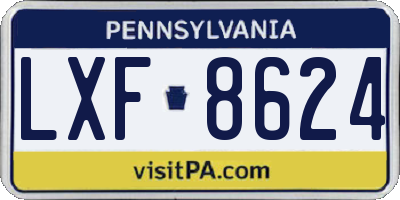 PA license plate LXF8624