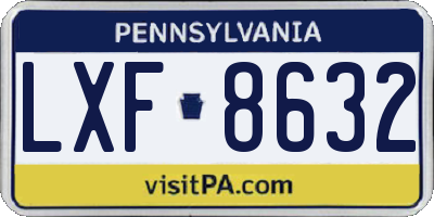 PA license plate LXF8632
