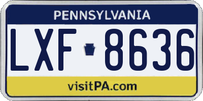 PA license plate LXF8636