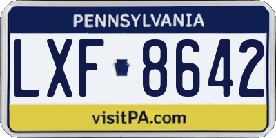 PA license plate LXF8642