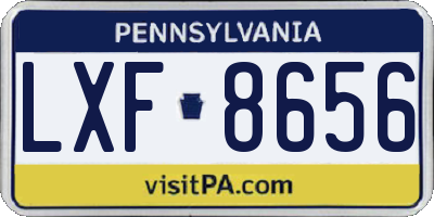 PA license plate LXF8656