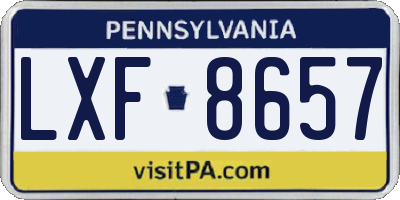 PA license plate LXF8657