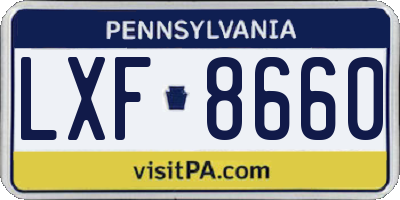 PA license plate LXF8660