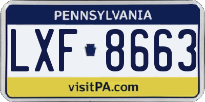 PA license plate LXF8663