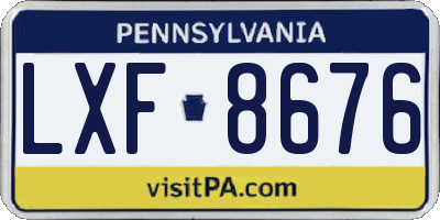 PA license plate LXF8676