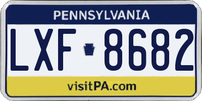 PA license plate LXF8682
