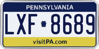 PA license plate LXF8689